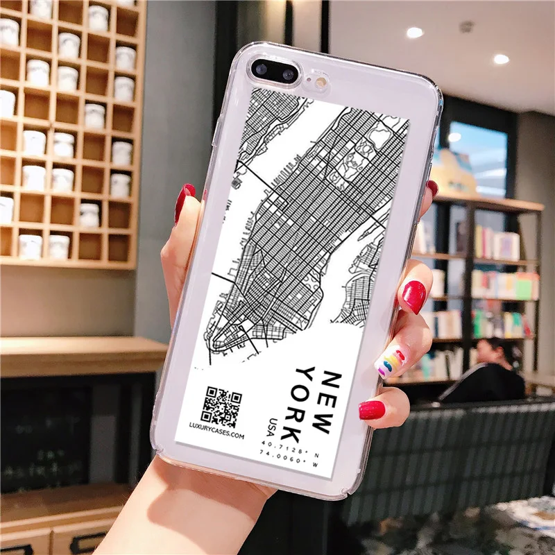 Motirunner Ins Exclusive City Map Soft Transparent TPU Phone Case for iPhone 11 pro XS MAX 8 7 6 6S Plus X 5 5S SE XR cover | Мобильные