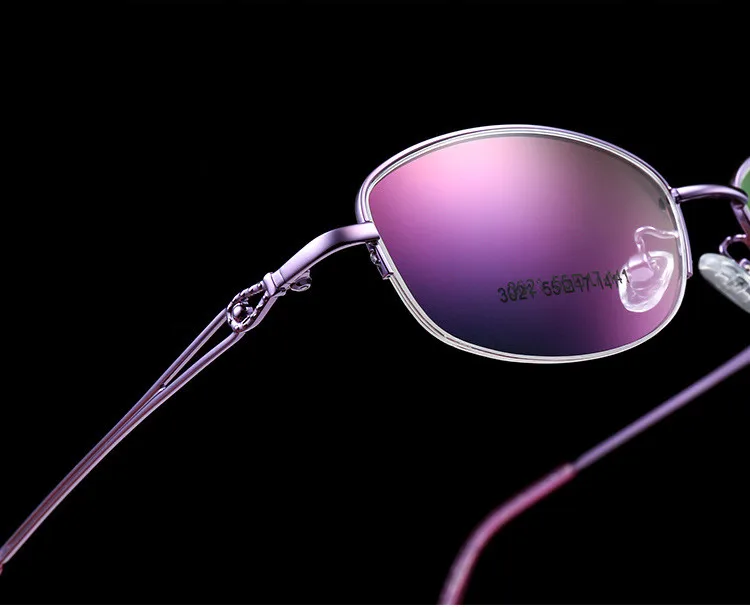 Women Optical Titanium Alloy Eyeglasses Frame for Men Eyewear Flexible Temples Legs IP Electroplating Alloy Spectacles