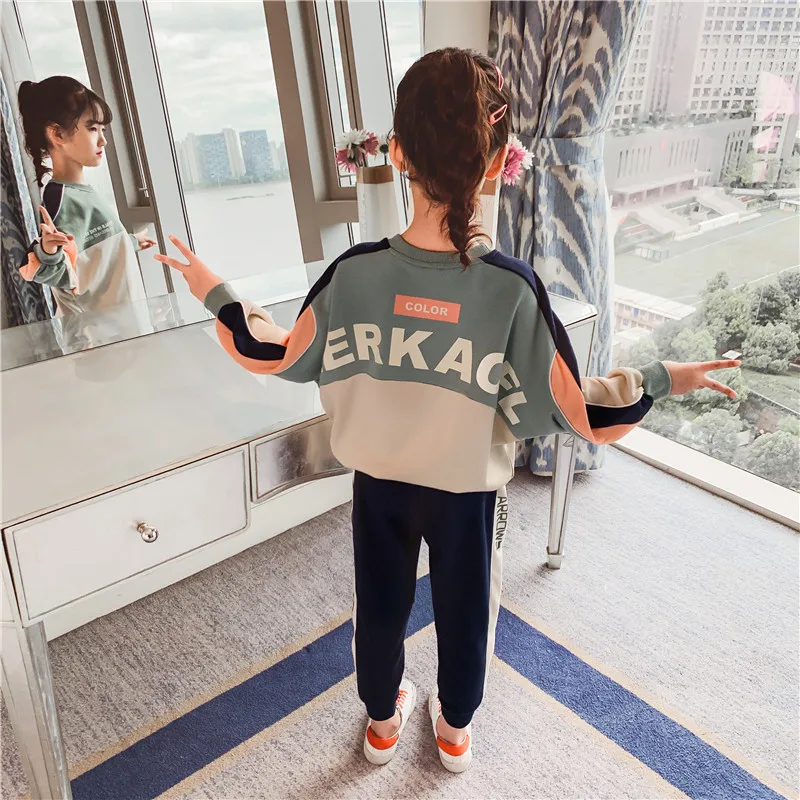 Детский спортивный костюм для девочек осенне-зимний комплект одежды подростков