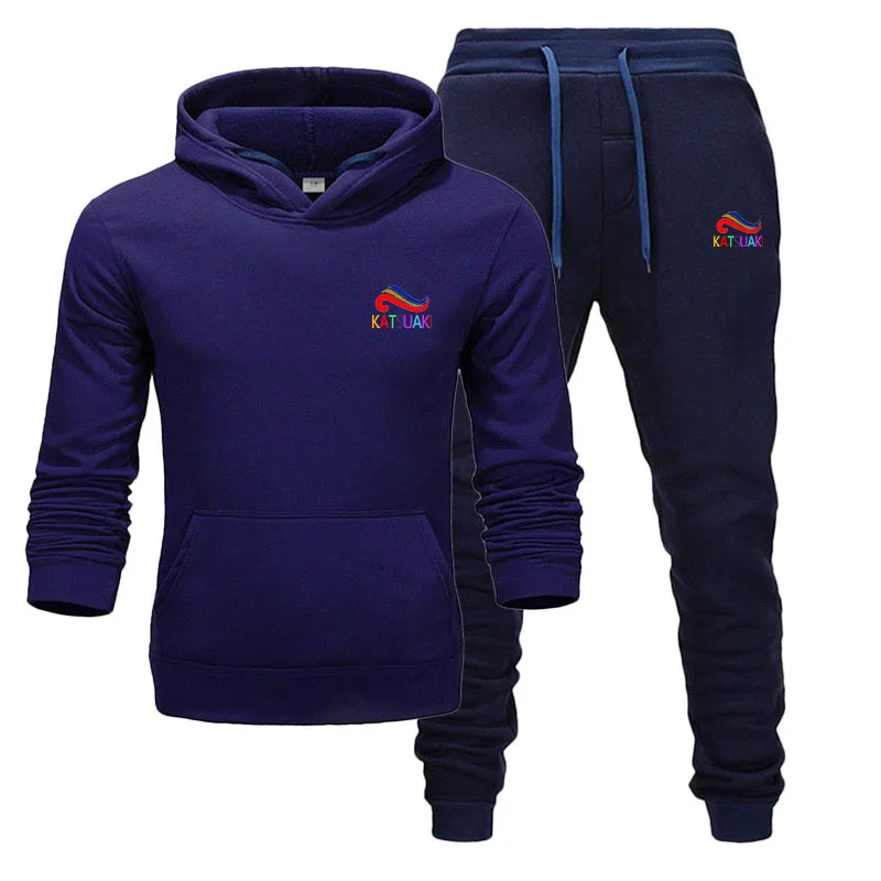 navy suits Бренд, весенние спортивные костюмы, милые и забавные модные хип-хоп толстовки+ штаны, спортивные костюмы, катсуаки, повседневные мужские спортивные комплекты - Цвет: navy suits