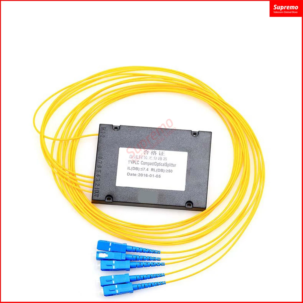 

Free Shippping 1X4 SC /UPC Fiber Optic FTTH Splitter FBT Optical Coupler 1:4 SC UPC Singlemode simplex PLC optical splitter