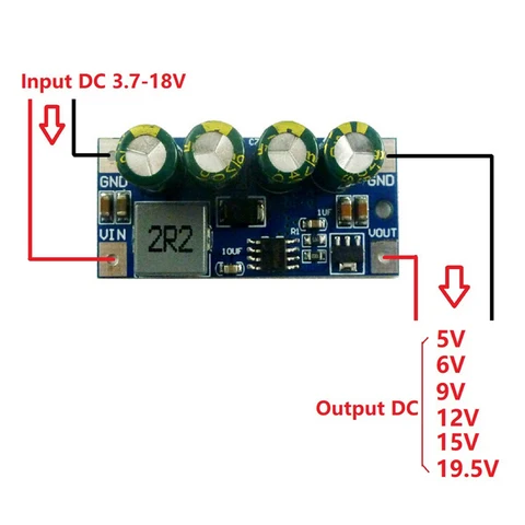 Повышающий преобразователь Aideepen DC 3.7V-18V
