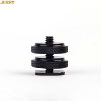 hot selling pro 14 double nut tripod mounting screw camera studio accessory black to flash shoe adapter