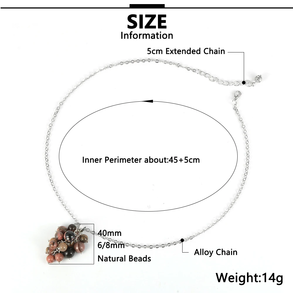 Женский кулон из натурального камня флюорит аметист виноград кулоны ожерелье