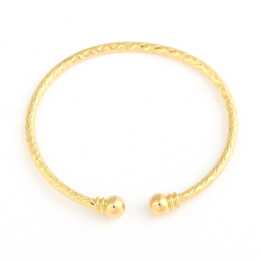 Gold Color Bangle Jewelry For Boys Girls Ethiopian Kids Bangles Cuff Bracelet | Украшения и аксессуары