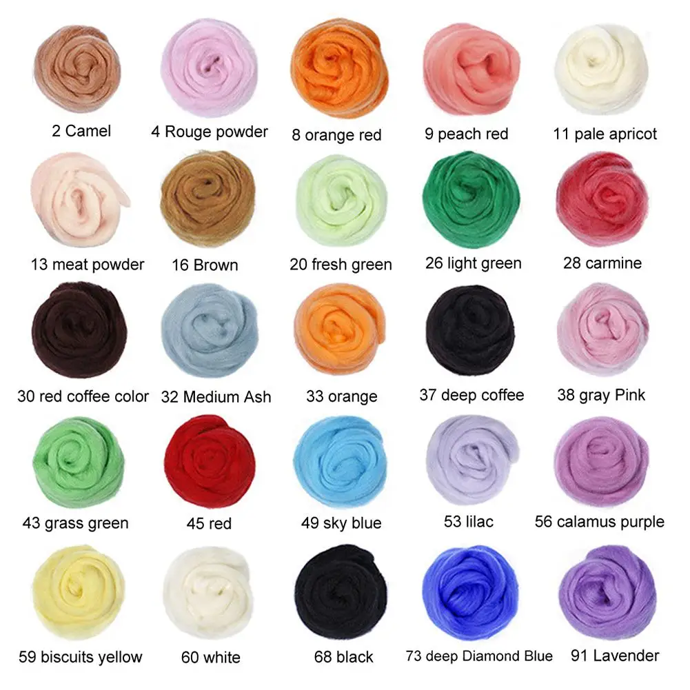 10/50 г искусственный мех шерсть войлок иглы спиннинг колесо выш шерстяная