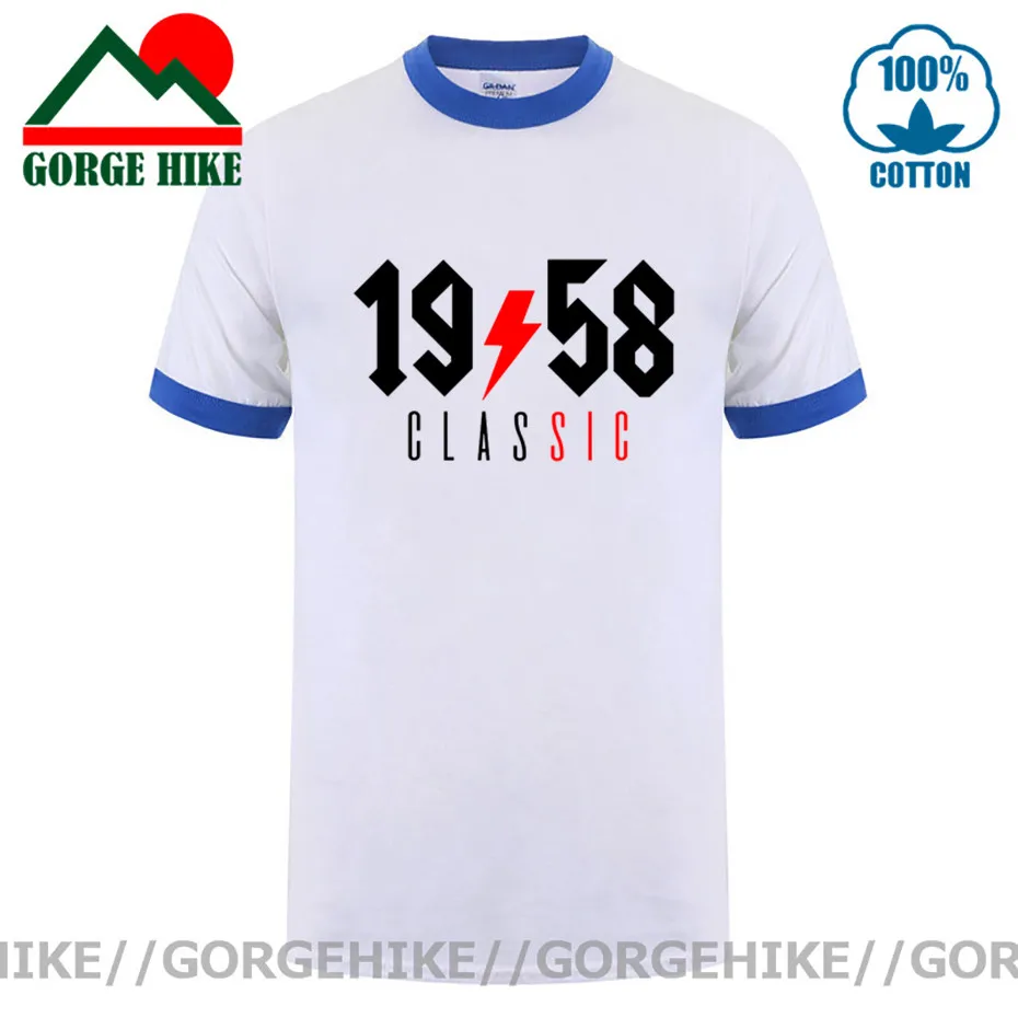 1958 винтажные классические мужские футболки на день рождения 60 лет модные