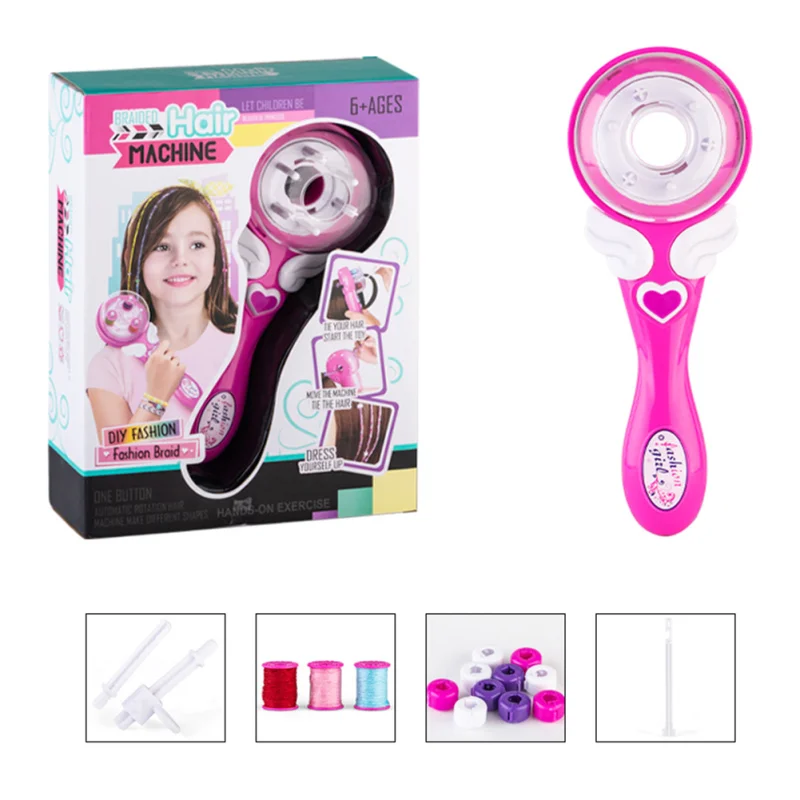 Girls Electric Automatic Hair Braid DIY Stylish Braiding Hairstyle Tool Twist Braider Machine Weave Roller Pretend Kids Toys | Спорт и