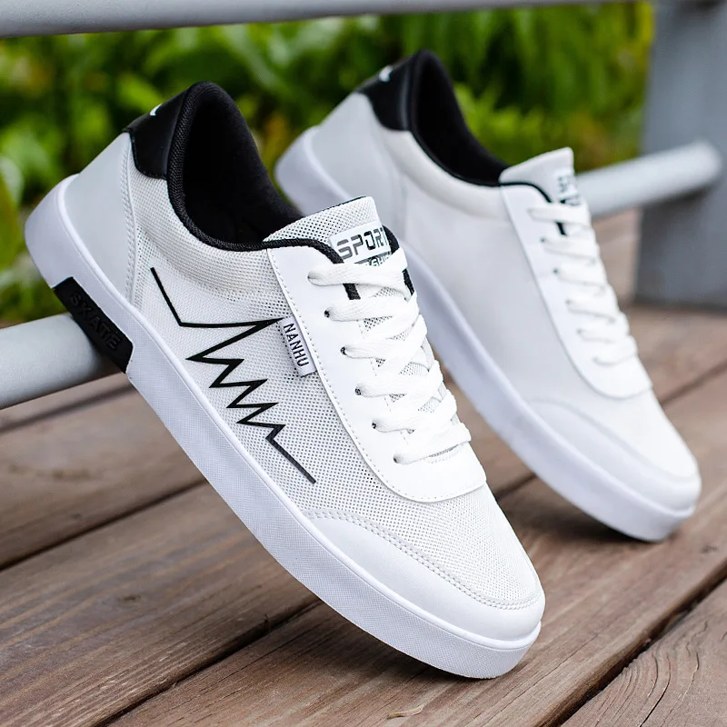 

Summer Breathable Student Men's Shoes Mesh White Wild Deodorant Sneakers Trend Korean Shoes