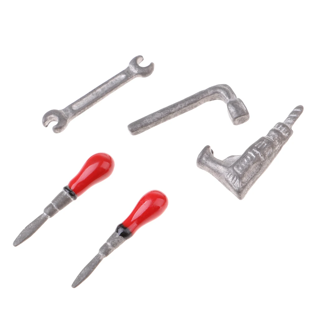 1:12 миниатюрный Металлический Набор инструментов для ремонта кукольного домика