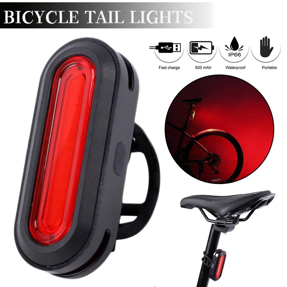 

Bicycle Taillight USB Rechargeable LED Tail Light 6 Mode Waterproof Ultra Bright Warning Light Easy to Install Bike Accessories
