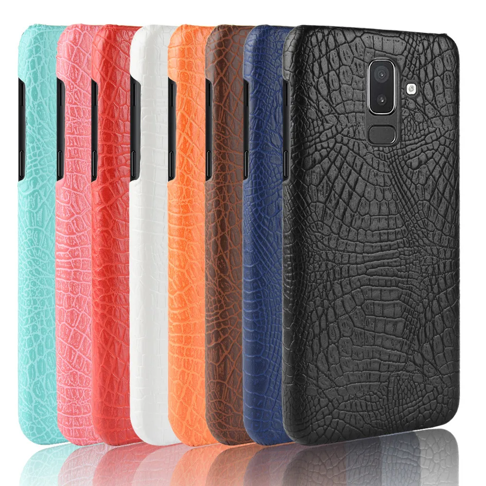 Чехол-накладка для Samsung Galaxy A6 A8 J4 J6 Plus J2 Pro J3 J7 J8 A9 A7 2018 A750 A6S кожа под крокодиловую