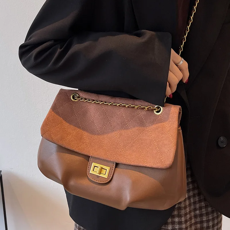 

Vintage Pu Leather Shoulder Bags for Women Crossbody Bag Luxury Chain Female Handbag Large Capacity Lady Shopping Bag Sac Femme