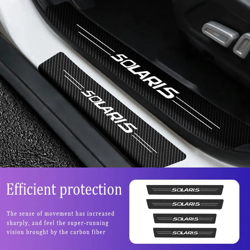 

Car Door Threshold Scuff Plate Carbon Fiber Sill Protector Stickers For Hyundai Solaris 2017-2020 Auto Door Entry Pedal Guards
