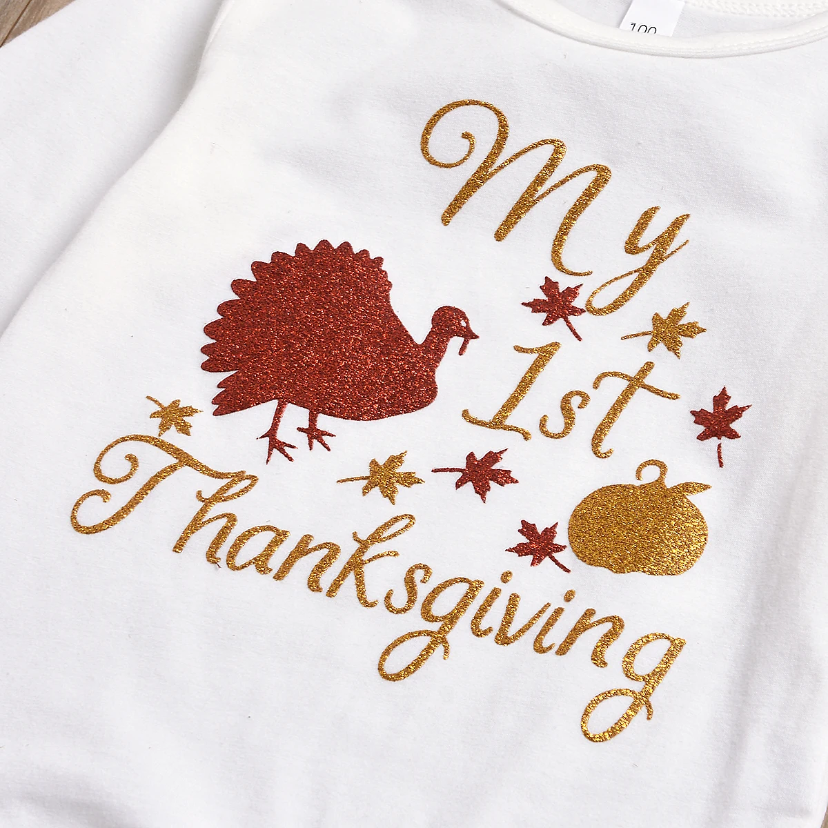 

2020 Autumn Newborn Baby Boys Girls My 1st thanksgiving Letter Print Long Sleeve Romper Skirt headband 4pcs Costume Festival