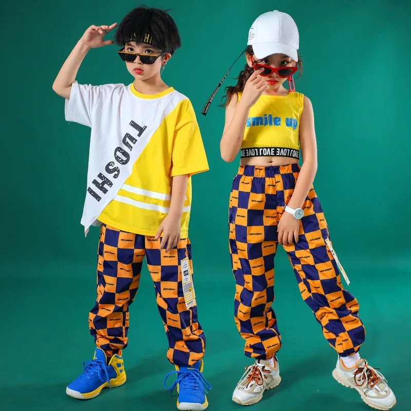 Детский костюм для уличного танца мальчиков и девочек в стиле хип хоп джазовых