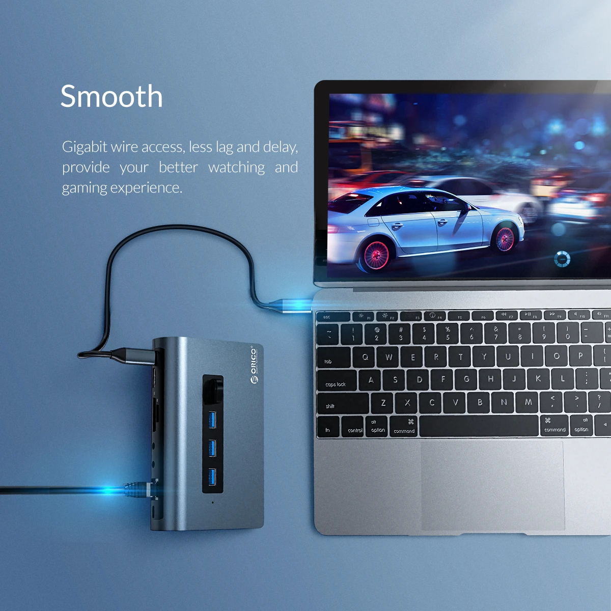 ORICO type-C концентратор USB C к мульти HDMI USB3.0 PD 60 Вт зарядка RJ45 кардридер аудио OTG адаптер док-станция для MacBook Pro Аксессуары