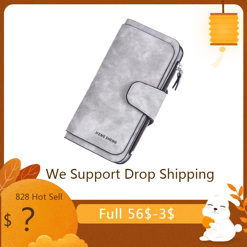 Женский кошелек на молнии с застежкой однотонная дамская сумочка для девочек