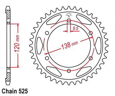Задняя звездочка мотоцикла 525 40T для Honda VFR400 90-93 RVF750 R 94-98 VFR750 88-92 VFR 400 RVF 750 |