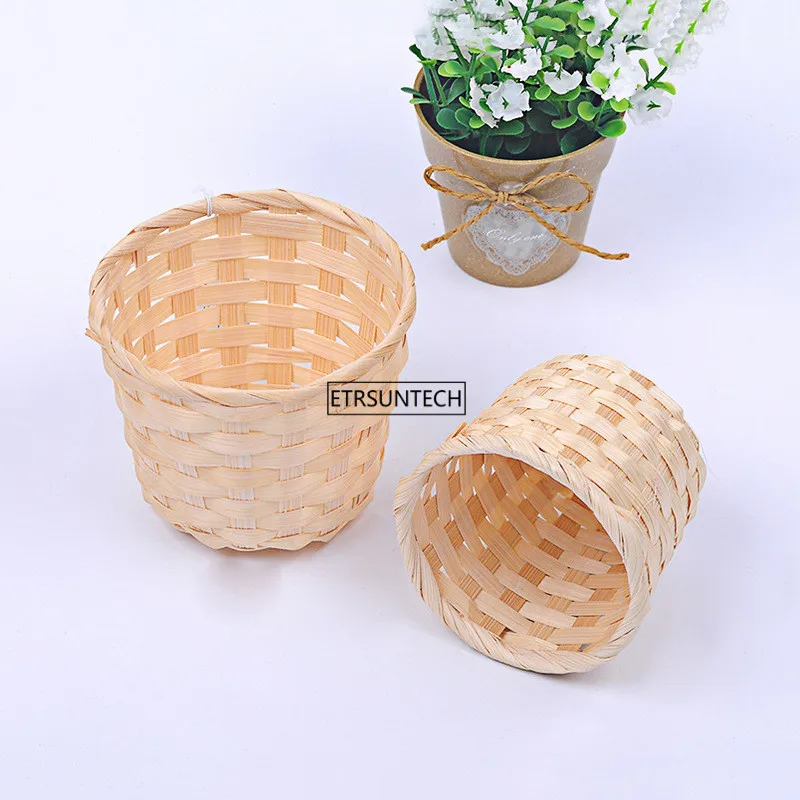 

100PCS Storage Baskets Grass Baskets Wicker Hanging Flower Pot Baskets Storage Flower Home Decoration Pot Storage