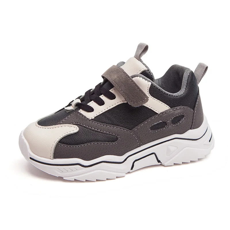 Осенние модные кроссовки для мальчиков и девочек кожаные малышей маленьких