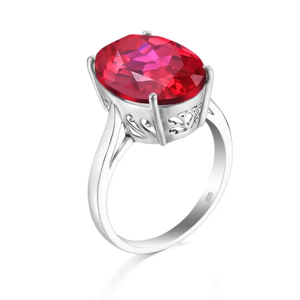 Женское Винтажное кольцо из серебра 100% пробы с натуральным красным