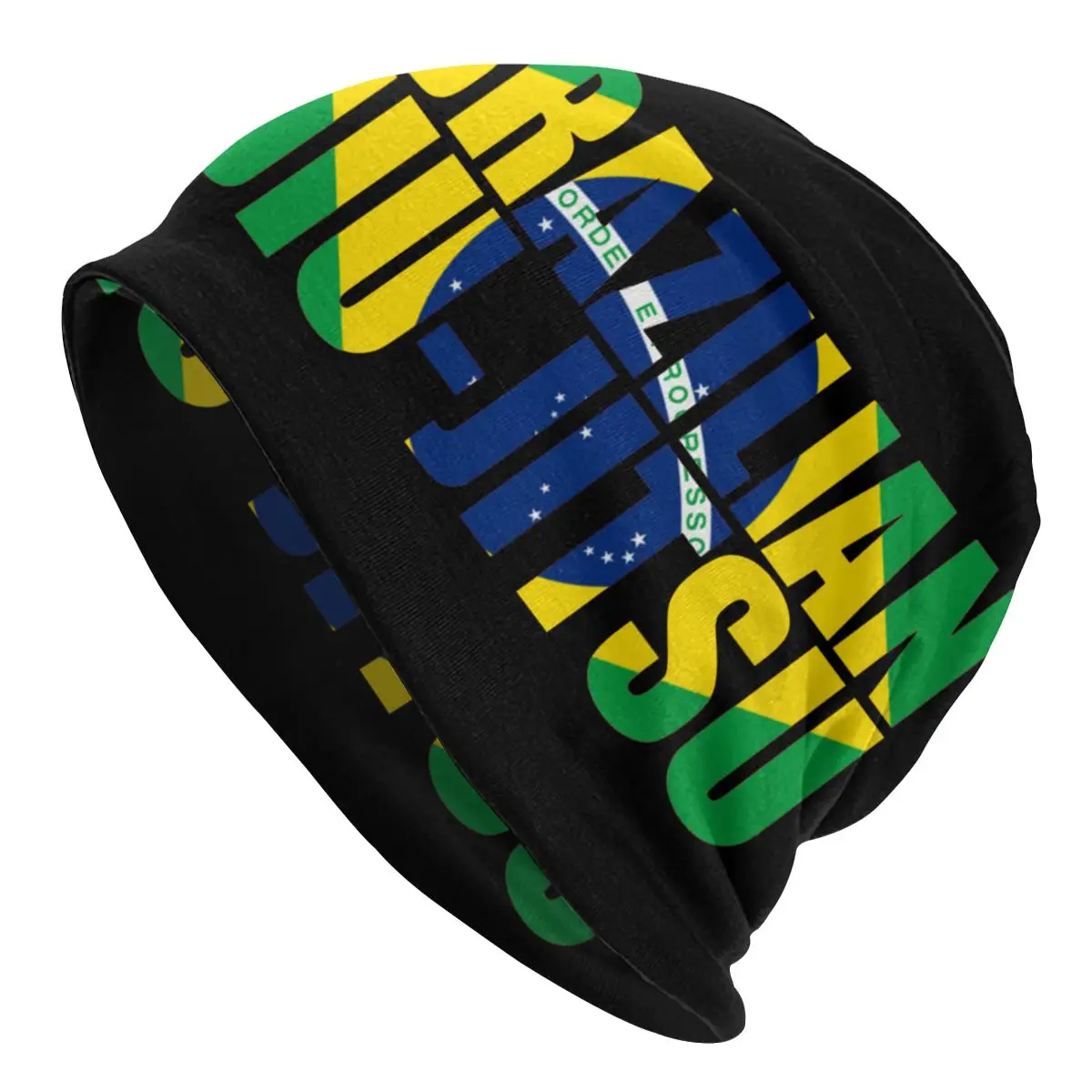 

Brazilian Jiu Jitsu BJJ Brazil Flag Art Skullies Beanies Hat Fashion Outdoor Cap Autumn Winter Warm Dual-use Bonnet Knit Hat