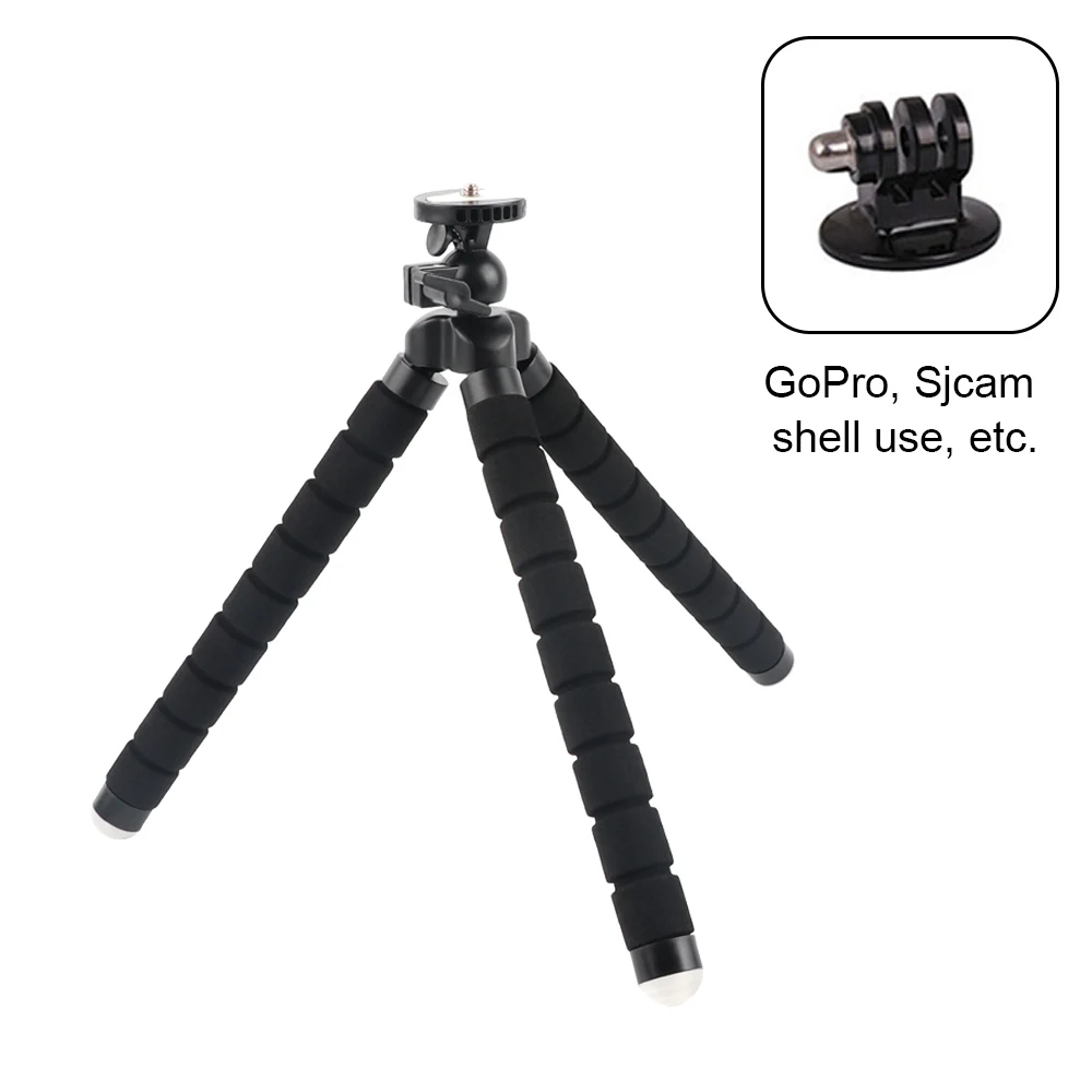 RP Мини Гибкий губчатый штатив Осьминог для iPhone Xiaomi huawei смартфон Штатив для Gopro камера аксессуар с зажимом для телефона - Цвет: tripod and adapter
