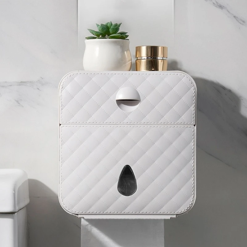 

Multifunctional toilet paper holder waterproof wall mounted toilet paper box toilet paper holder toilet paper storage box