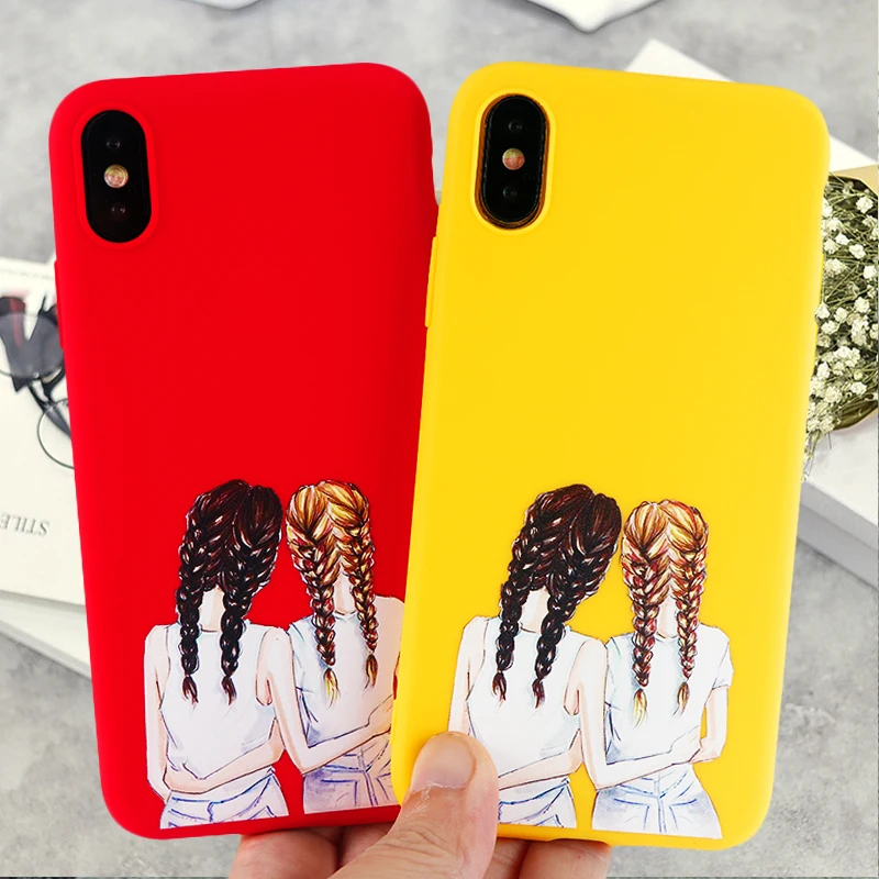 Чтение девушка чехол для iPhone X XS MAX XR 8 7 6s плюс Веселые Чехлы Best Friend мягкий