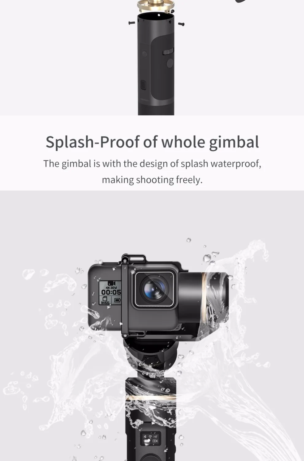 FeiyuTech G6 ручной карданный стабилизатор брызгозащищенный Wifi Bluetooth OLED экран для Gopro Hero 7 6 5 sony RX0 Yi