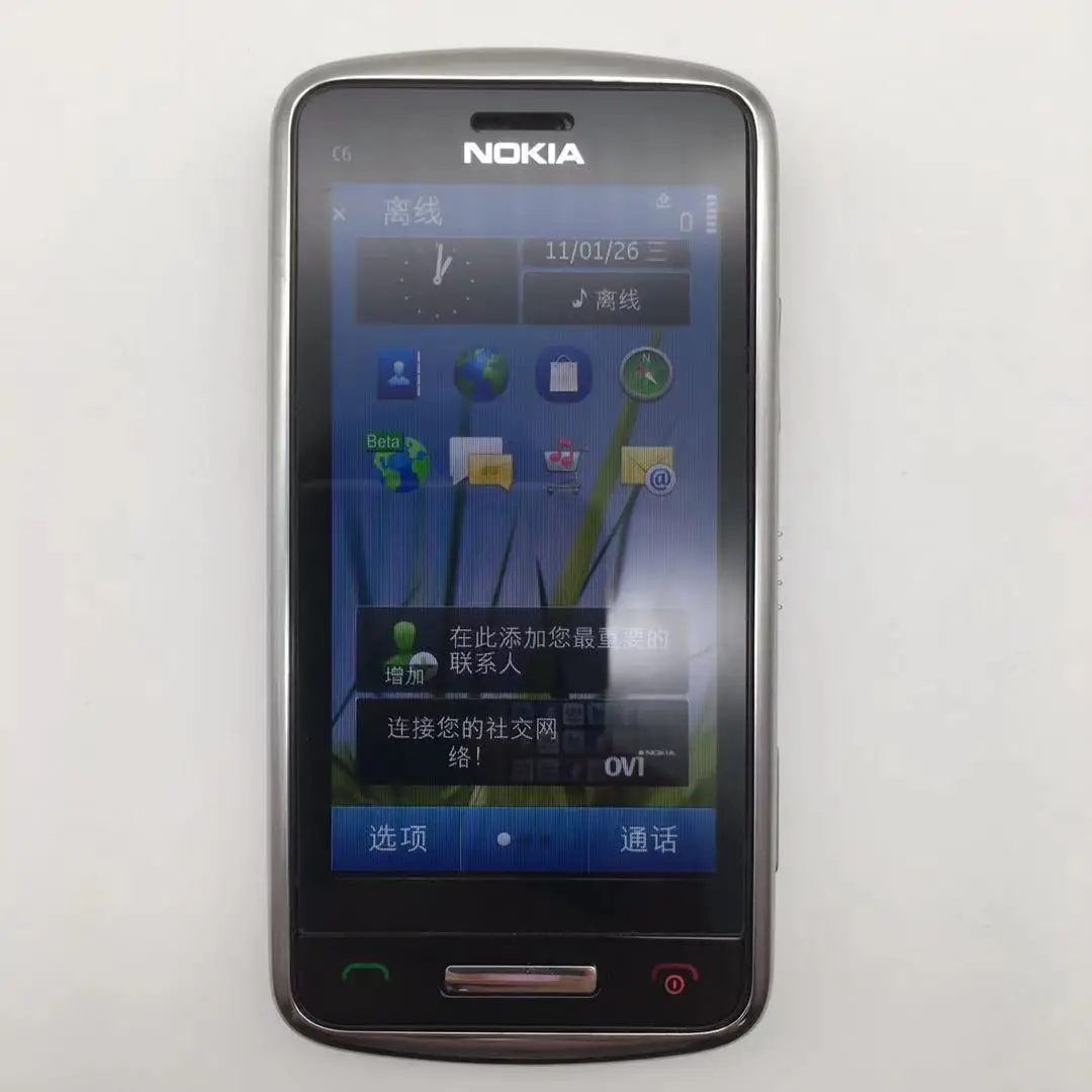 nokia c6 01 refurbished original unlocked 3 2inch cell mobile phone gsm 3g wifi gps 8mp 1gb internal memory free shipping free global shipping