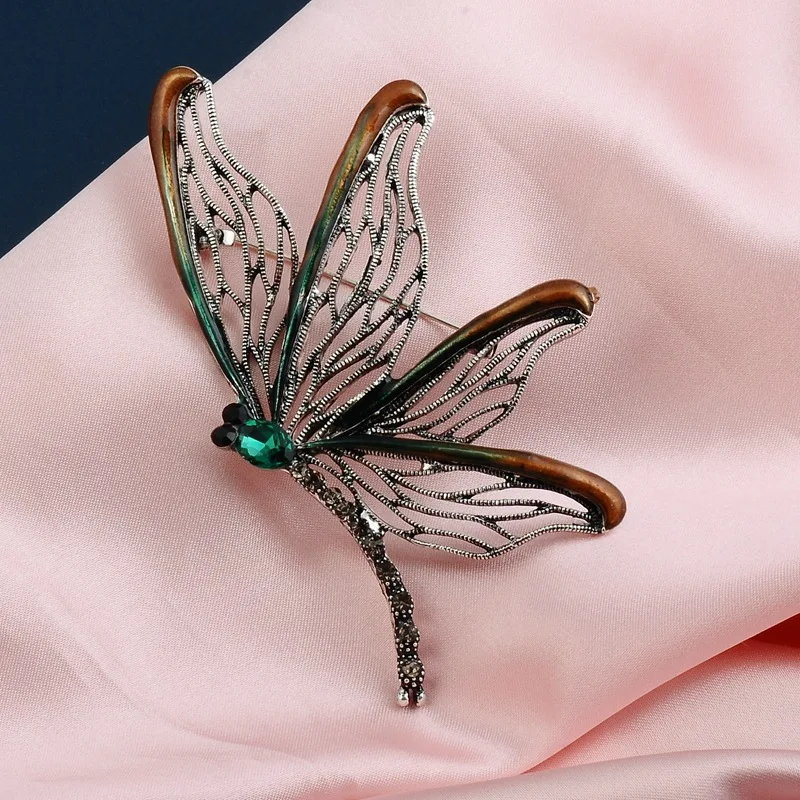 

1pc Fairy Dragonfly Brooch Alloy Fashion Beautiful Rhinestone Dragonfly Brooch For Women Suit Jacket Coat Scarf Decoration