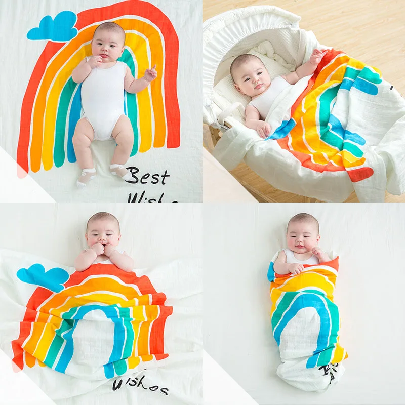 Детское банное полотенце с мультяшным принтом хлопковое плотное пляжное для