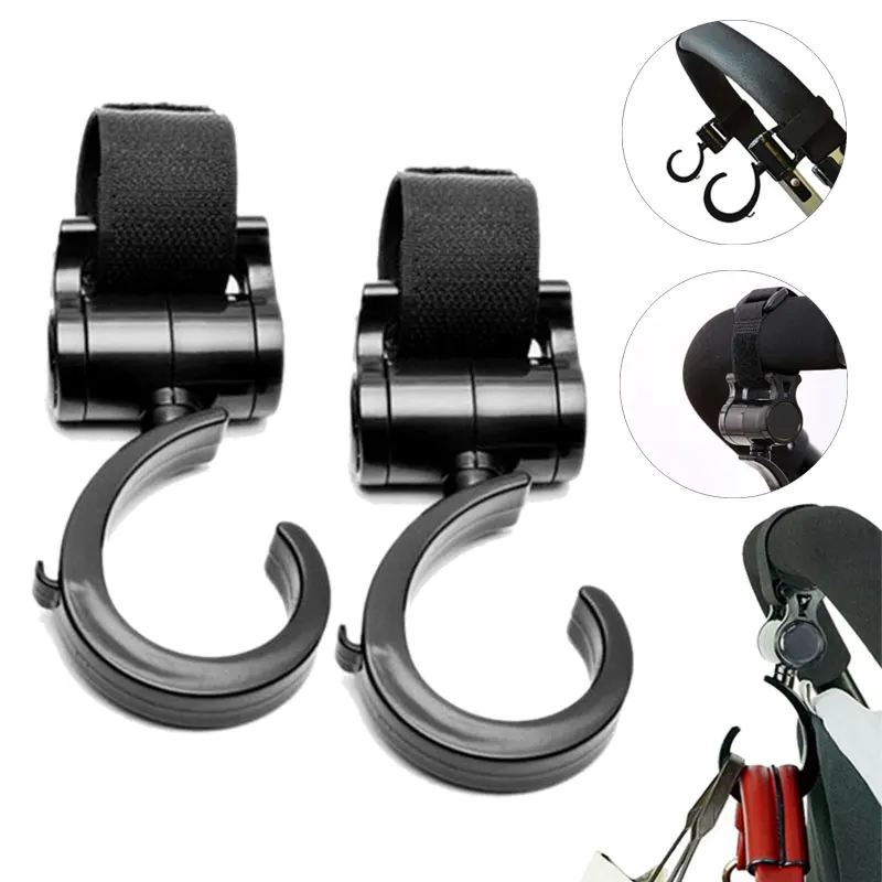 2 шт. крючки для детской коляски с поворотом на 360 градусов|stroller accessories|hooks