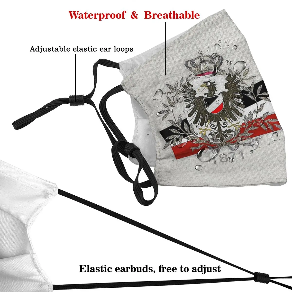 Германская непромокаемая маска для лица с принтом Орлан ветрозащитная