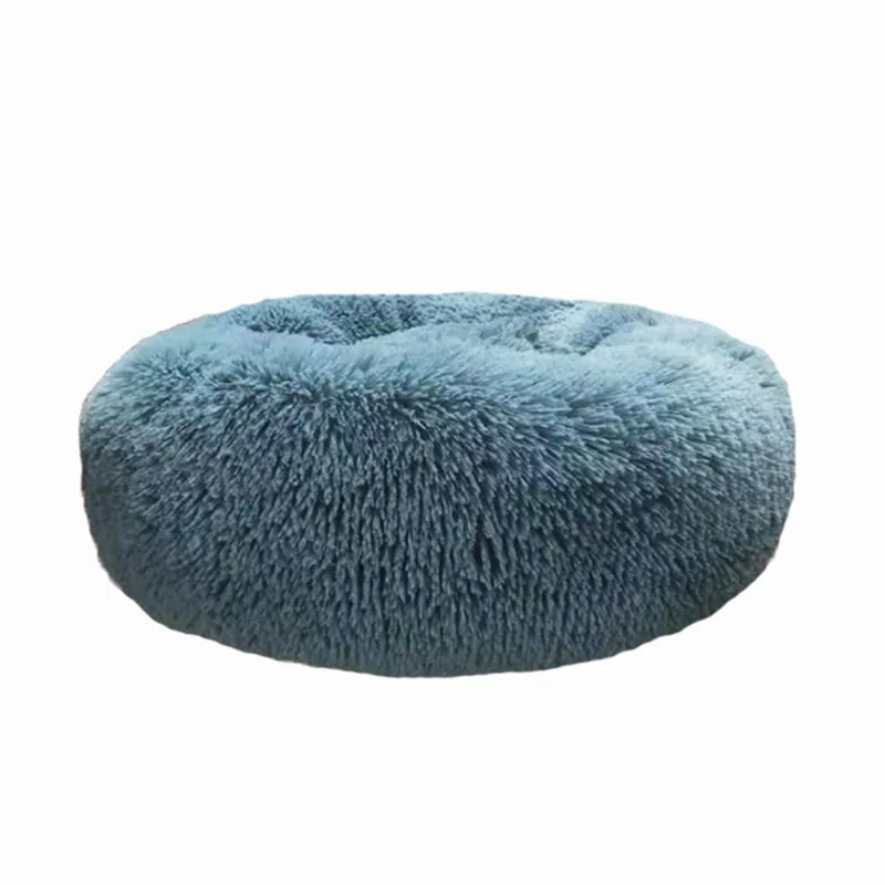 Blue Круглая кровать для собак, моющаяся кровать для кошек, маленькие пончики, собачий домик, супер мягкие хлопковые коврики, диван для собак, чихуахуа, Лучшая кровать для кошек - Цвет: Blue