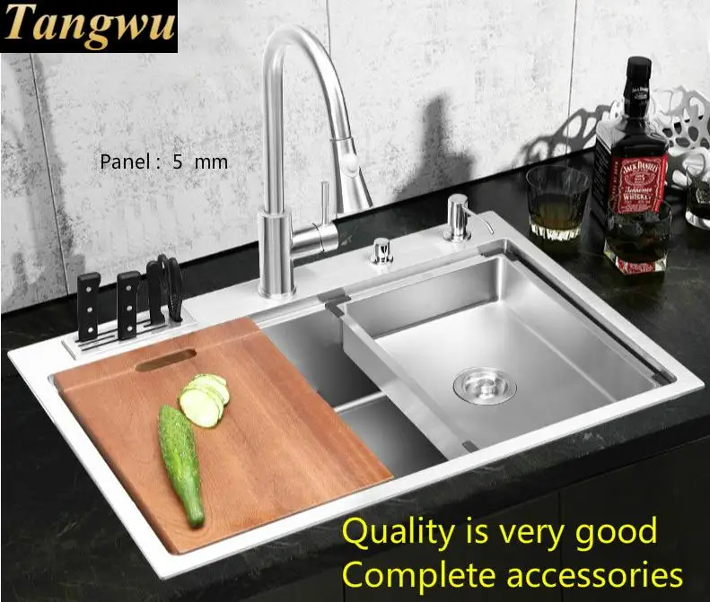 Бесплатная доставка кухонная раковина ручная мойка один короб нержавеющая сталь