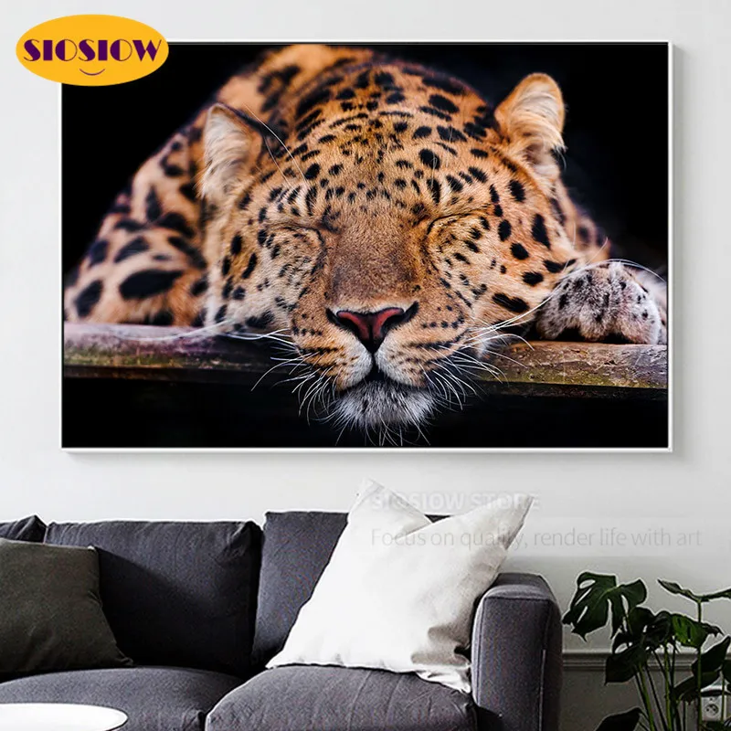 Алмазная живопись 5d &quotсделай сам&quot Леопардовый сон 3d картины алмазная вышивка