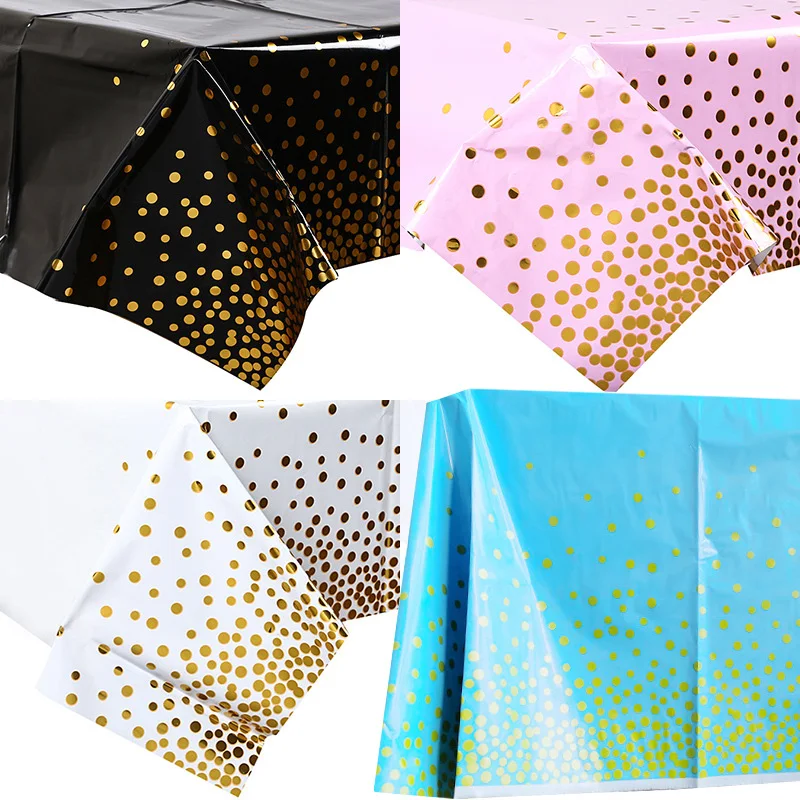 108*180cm Gold/Silver Dot Tablecloth Five-pointed star plastic table cover for Birthday Party Supplies Wedding party Favors | Дом и сад