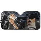 Автомобильный солнцезащитный котенок с милым рисунком кота, 3D-печать животных, полноразмерный автомобильный солнцезащитный козырек, переднее окно, ветрозащитный экран, автомобильные аксессуары