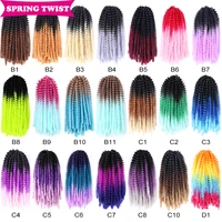 8%e2%80%9c spring twist crochet hair synthetic braiding hair extension brown blue purple pink bomb passion twist locs mtmei hair