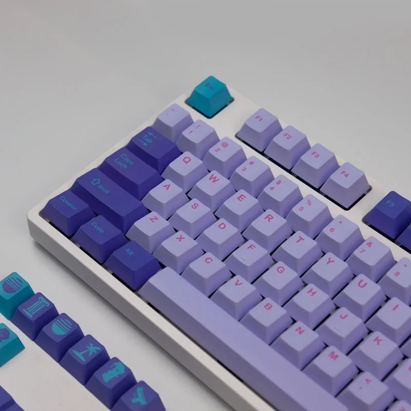 GMK Supplement Vaporwave Keycaps Full Set Cherry Profile Keycap With 1.75u 2u Shift 1.5U R1 PBT Dye Sublimation Key Caps