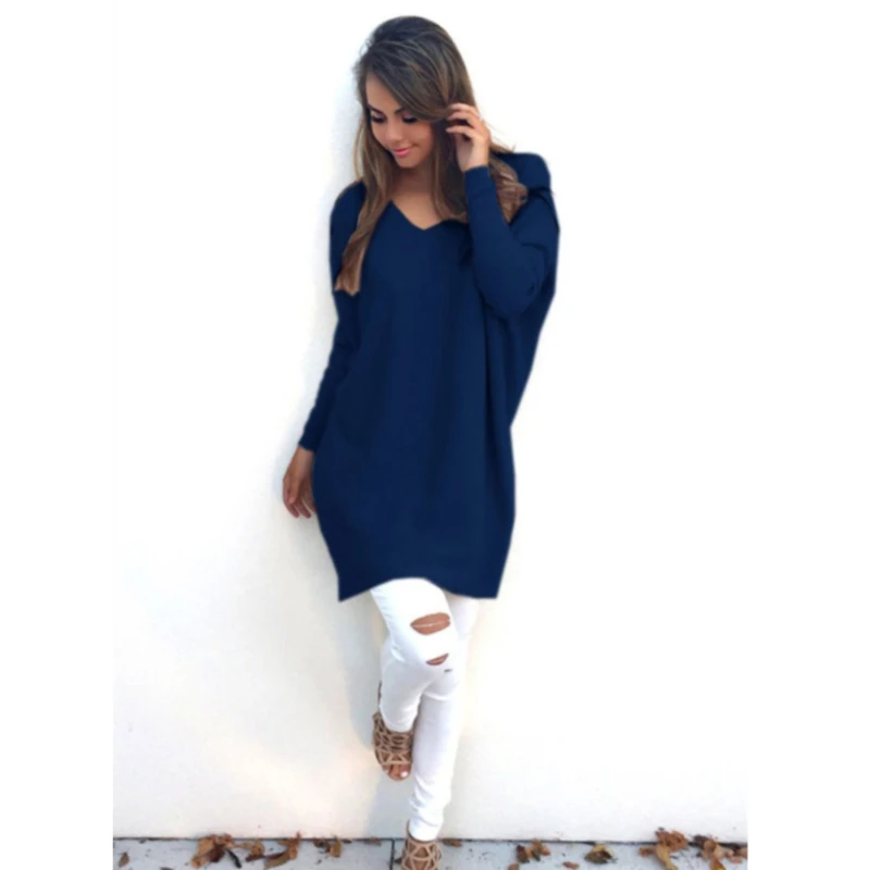 2020 New Plus Size Autumn Winter Knitting Casual Long Sleeve Solid Colors Sweater Loose Female Sweaters Fashion Women Clothing | Женская