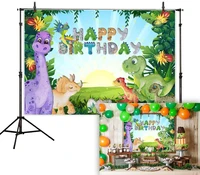 forest dinosaur photography backdrop happy birthday baby shower party cartoon kids photo background zoo studio prop decoration