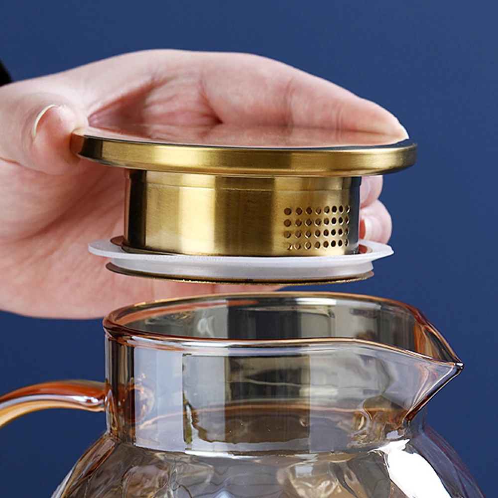 1500/1800 мл Стекло воды чайник с крышкой жаростойкий посуда чашка очистить холодной