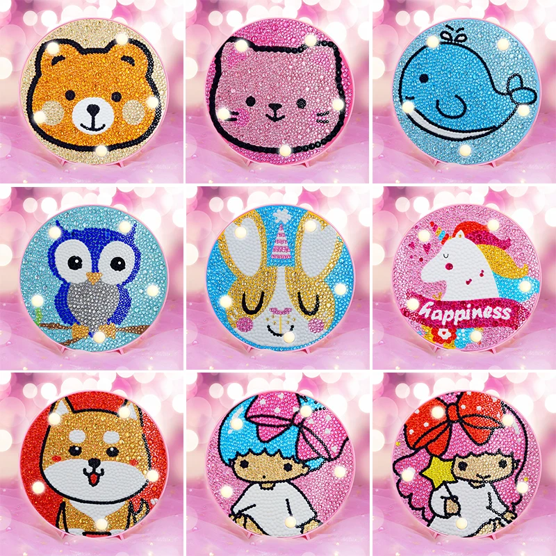 

Алмазная живопись DIY светодиодный набор ламп Алмазная мозаика мультяшный светильник Алмазная вышивка Сова незавершенный ребенок Рождеств...