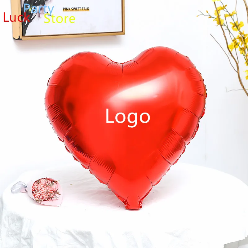 18 inch aluminum film balloon custom printing custom advertising logo decoration promotion heart-shaped balloon