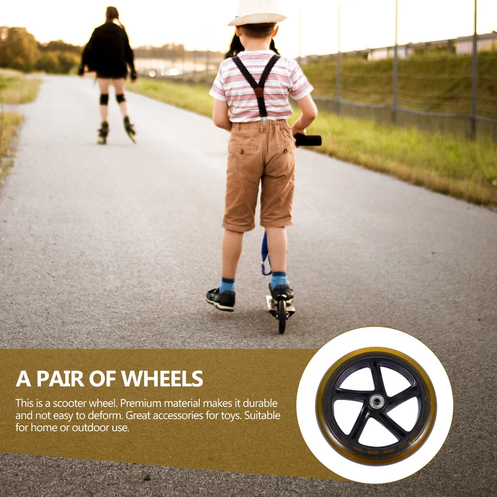 

2pcs Scooter Wheels Mute Replacement Wheels 180mm PU Wheels Scooter Parts