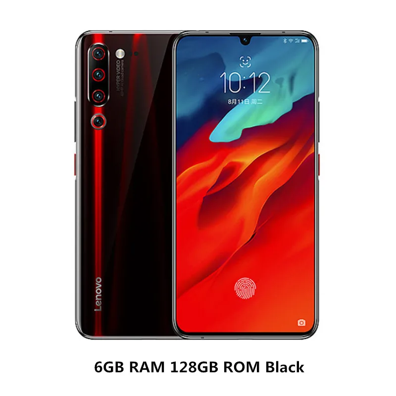6GB 128GB Black Lenovo Z6 Pro с глобальной ПЗУ, 6 ГБ, 128 ГБ, Android 9, Восьмиядерный процессор Snapdragon 855, 6,39 дюйма, 1080 P, смартфон с отпечатком пальца, задняя камера 48 МП, четыре камеры - Цвет: 6GB 128GB Black